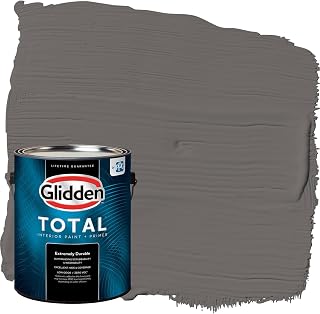 Glidden Total Interior Wall Paint & Primer All-in-One, Gibraltar Gray/Gray, Semi-Gloss, 1 Gallon