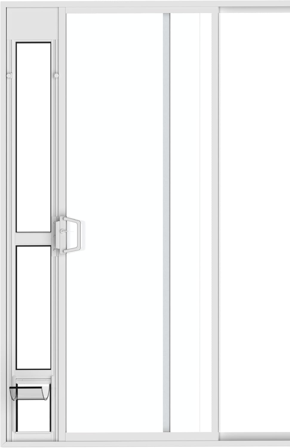 Hakuna Pets White Glass Patio Pet Door for Sliding Doors, Small | Adjustable Height 77.2”– 83.5”, Damage-Free or Permanent Install, Locking Panel Included