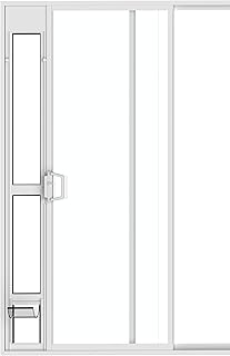 Hakuna Pets White Glass Patio Pet Door for Sliding Doors, Small | Adjustable Height 77.2”– 83.5”, Damage-Free or Permanent Install, Locking Panel Included