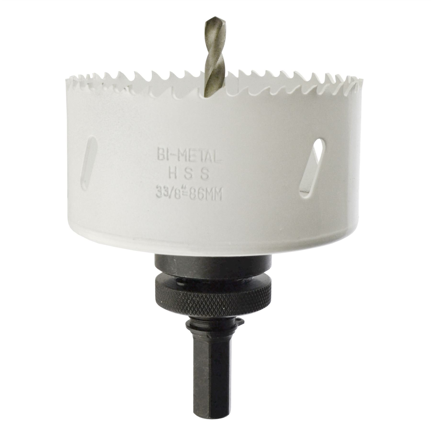 Ab Tools Bronze 86Mm Hss Hole Saw Holesaw Bimetal Blade Cutter Drill And Drill Adaptor Arbor