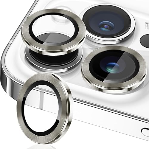 Protector de lente de cámara para iPhone 15 Pro MaxiPhone 15 Pro, protector de lente de cámara de vidrio templado, anillo de lente de aleación de