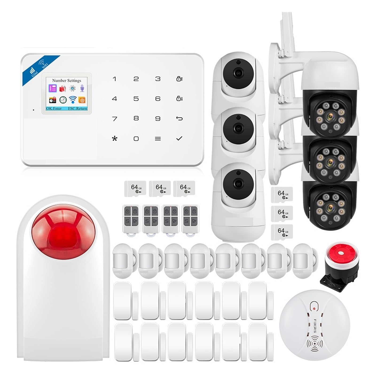 CUDTAPI Smart Alarm GSM Tuya Home System Kit Wireless Security 3MP IP Camera Control Autodial Siren