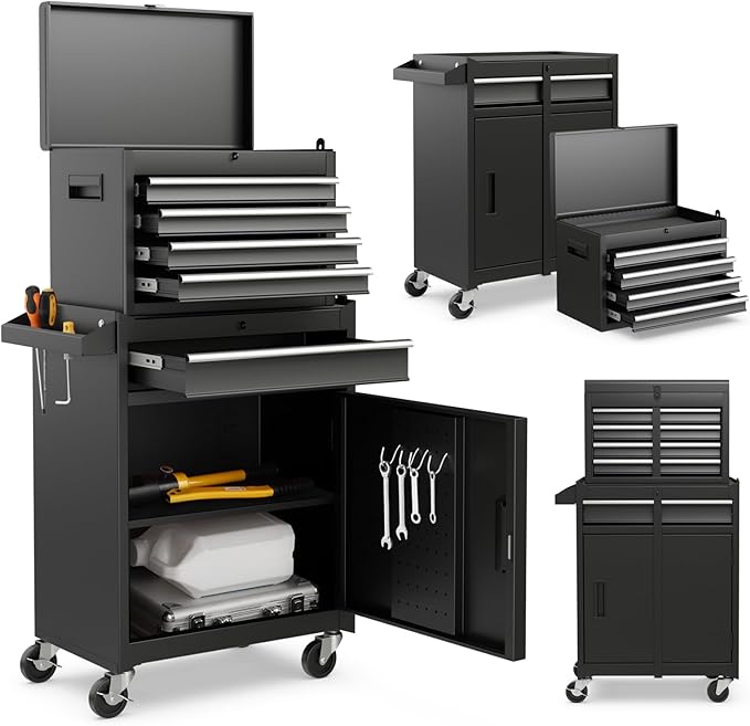 DORTALA Rolling Tool Chest Tool Box Organizer with 5 Sliding Drawers, Locking System
