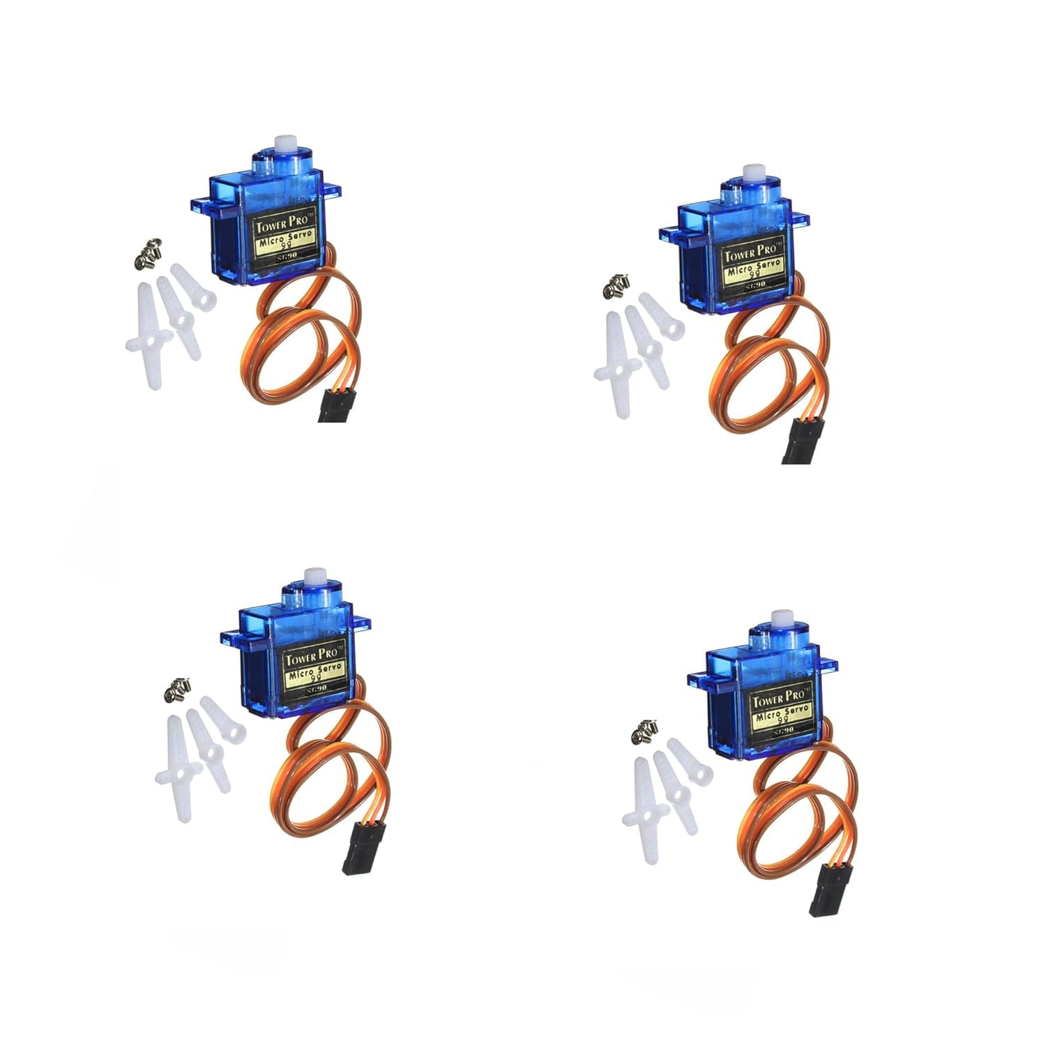 SG90 Servo Motor | Pack of 4 | Compatible with Arduino, ESP32, Raspberry Pi | 180° Rotation |-image-8