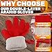 Heat Resistant Gloves for Cooking & Grilling – Aramid Oven Gloves with Fingers, Lightweight BBQ Gloves with Cotton Lining, Non-Slip, 9.45