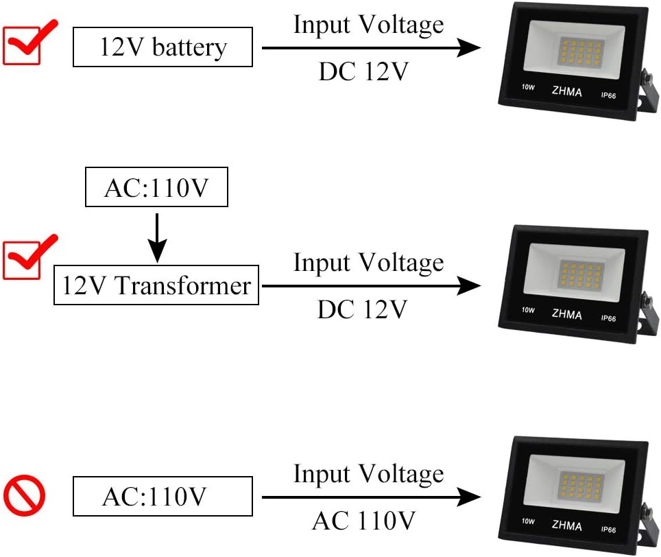 Best Seller ZHMA 10W LED Landscape Lights 12V Landscape Lighting Low Voltage Waterproof Warm White Garden Light for Yard, Lawn, Wall, Trees Lighting, Outdoor Spotlights with Spike Stand [8 Pack]