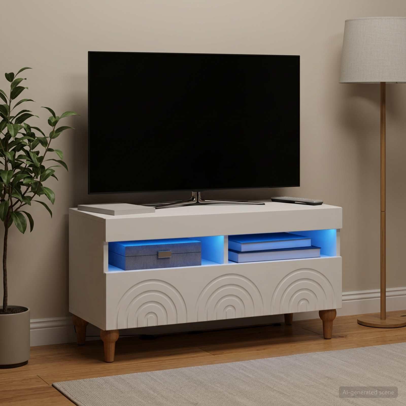vidaXL Szafka na Telewizor LED ALKMAAR 81 x 35 x 43 cm Biały