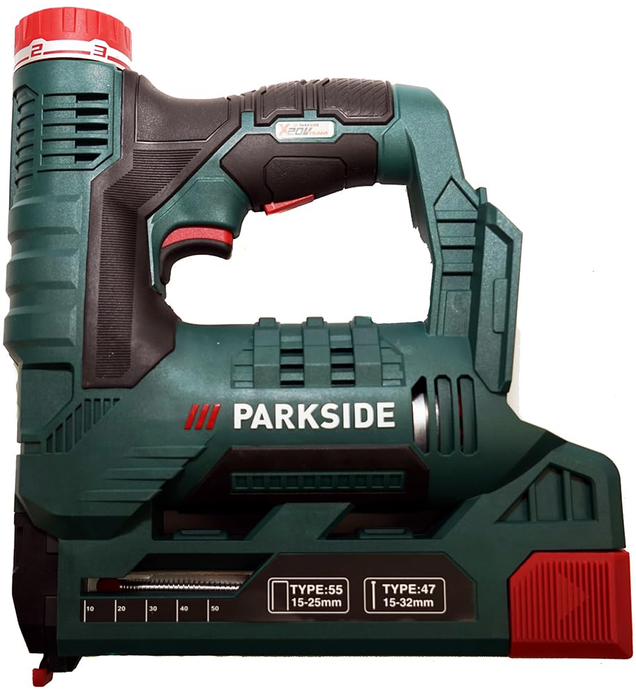 HEADNMORE® Paquete – 1 grapadora Parkside de 20 V con batería PAT 20 + 1 llavero HEADNMORE® (1 batería de 4 Ah)