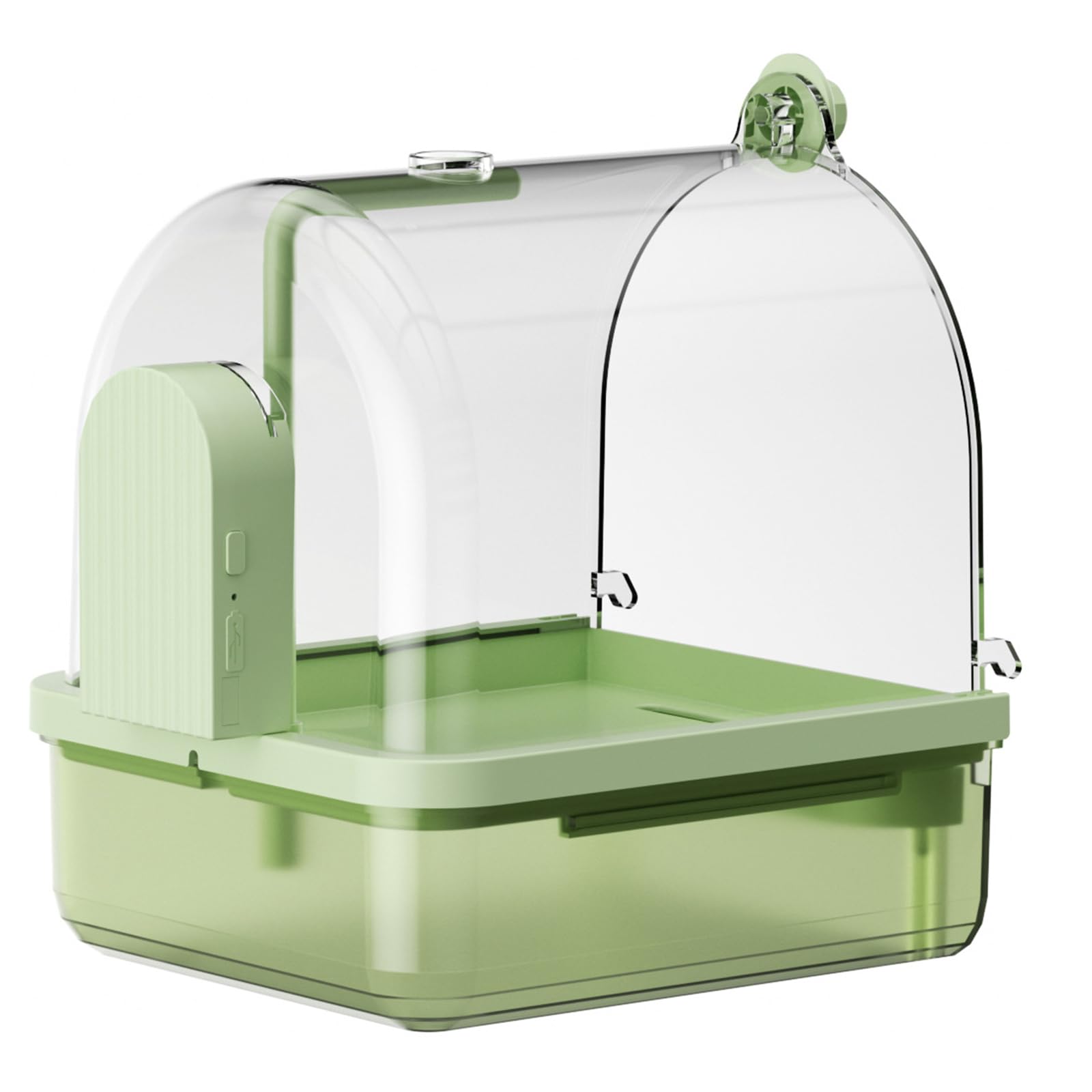 Bañera grande transparente para pájaros, bañeras desmontables para uso en jaulas, baño higiénico para mascotas