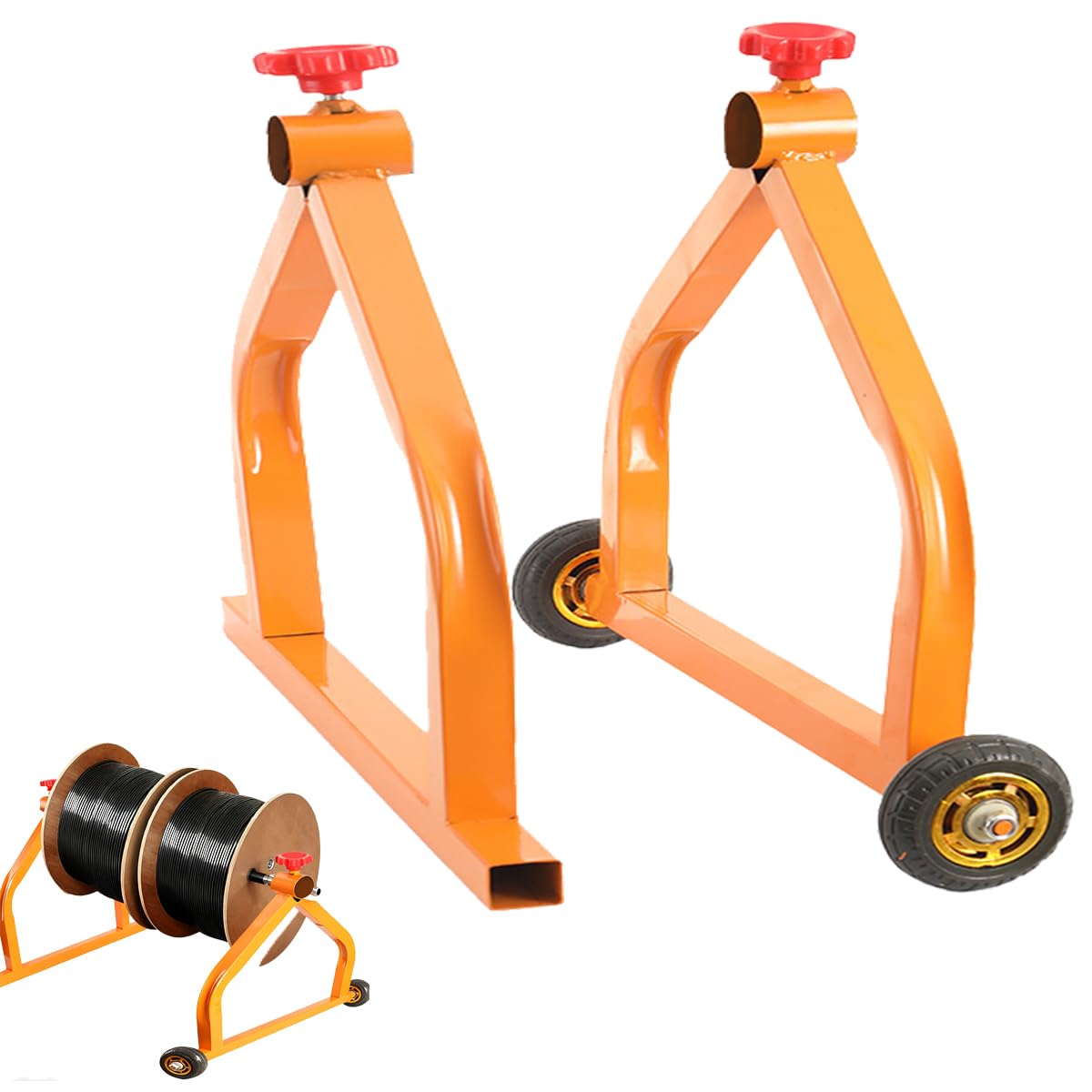 Portabobinas con Ruedas, Soporte para Carretes de Cable hasta 71 cm/28", Estante de Carrete de Alambre Capacidad de Carga 100 kg, Estante de Cable con Ruedas