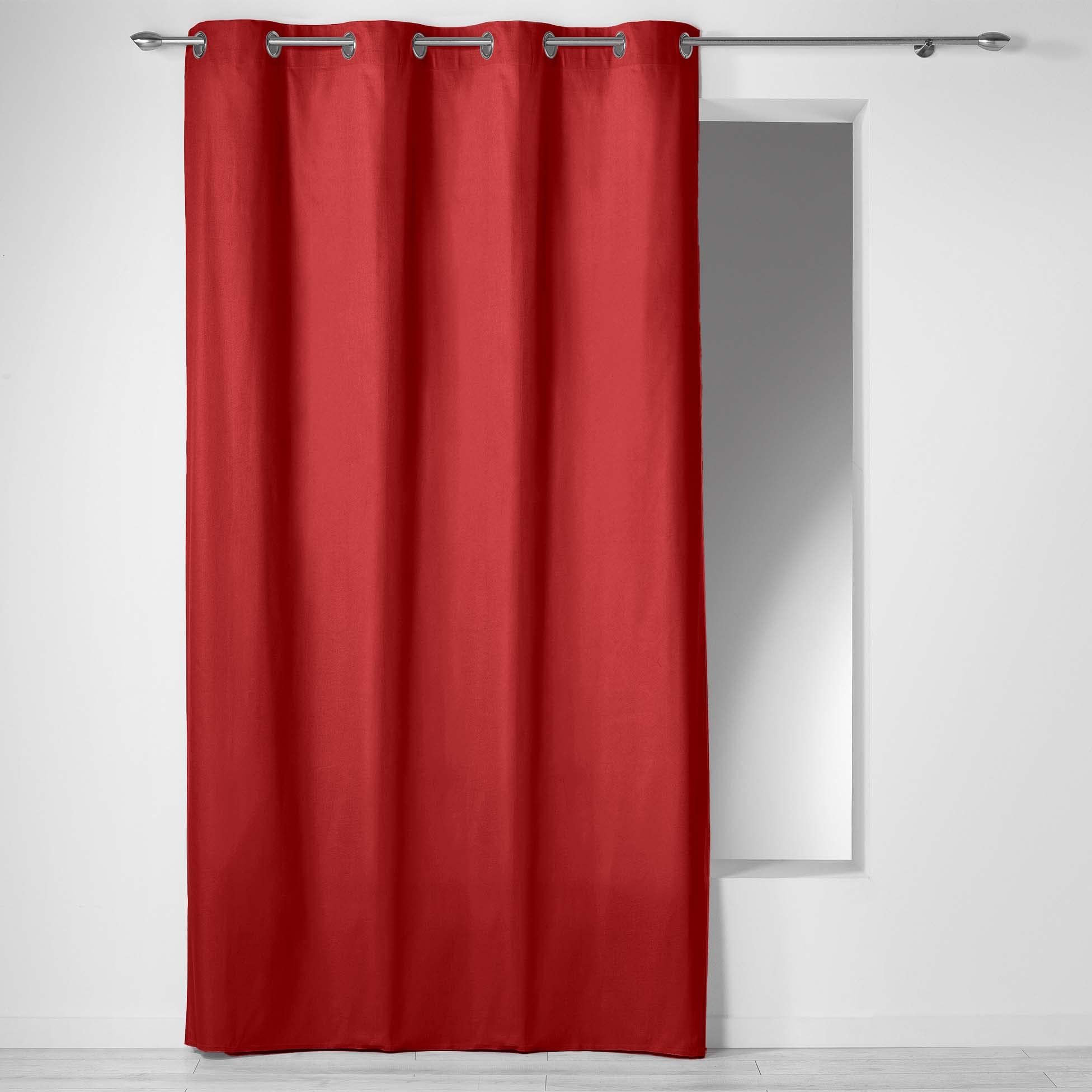 Thedecofactory Tenda Con Occhielli First United – Policotone Rosso – 140x250 Cm – Per Soggiorno E Camera Da Letto