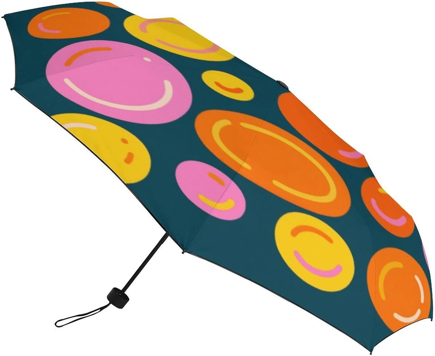 Folding Small Sun Umbrella Circular Graffiti Windproof Travel Umbrella Lightweight Small And Compact Suit for Pocket