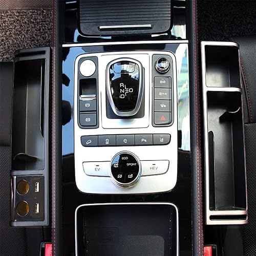 Miniatura 3 de Tumecos Llenador de espacio para asiento de automóvil con USB, organizador de huecos para el lado del conductor (universal), caja lateral de consola