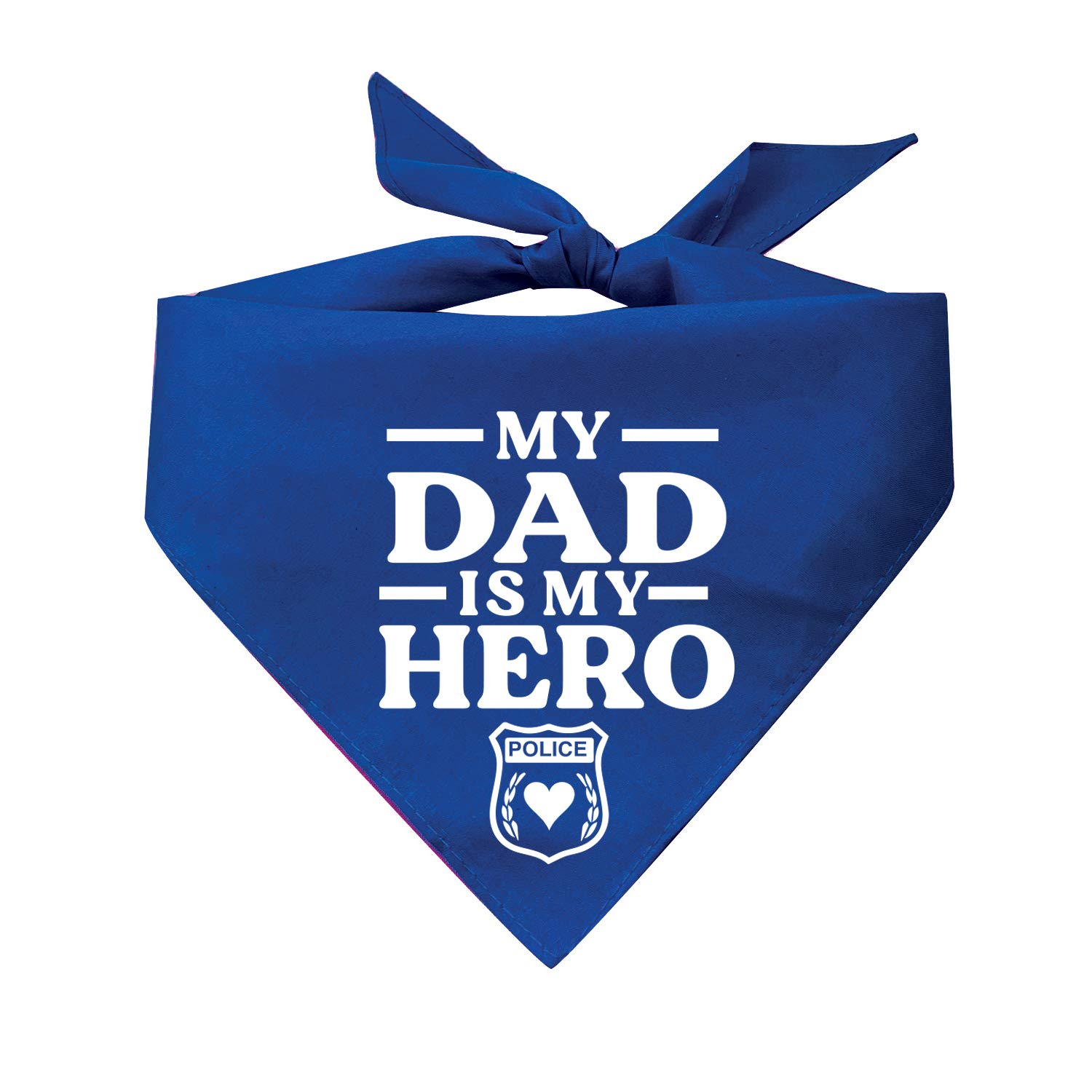 Tees & TailsTees & Tails My Dad is My Police Hero Triangle Dog Bandana (Assorted Colors)