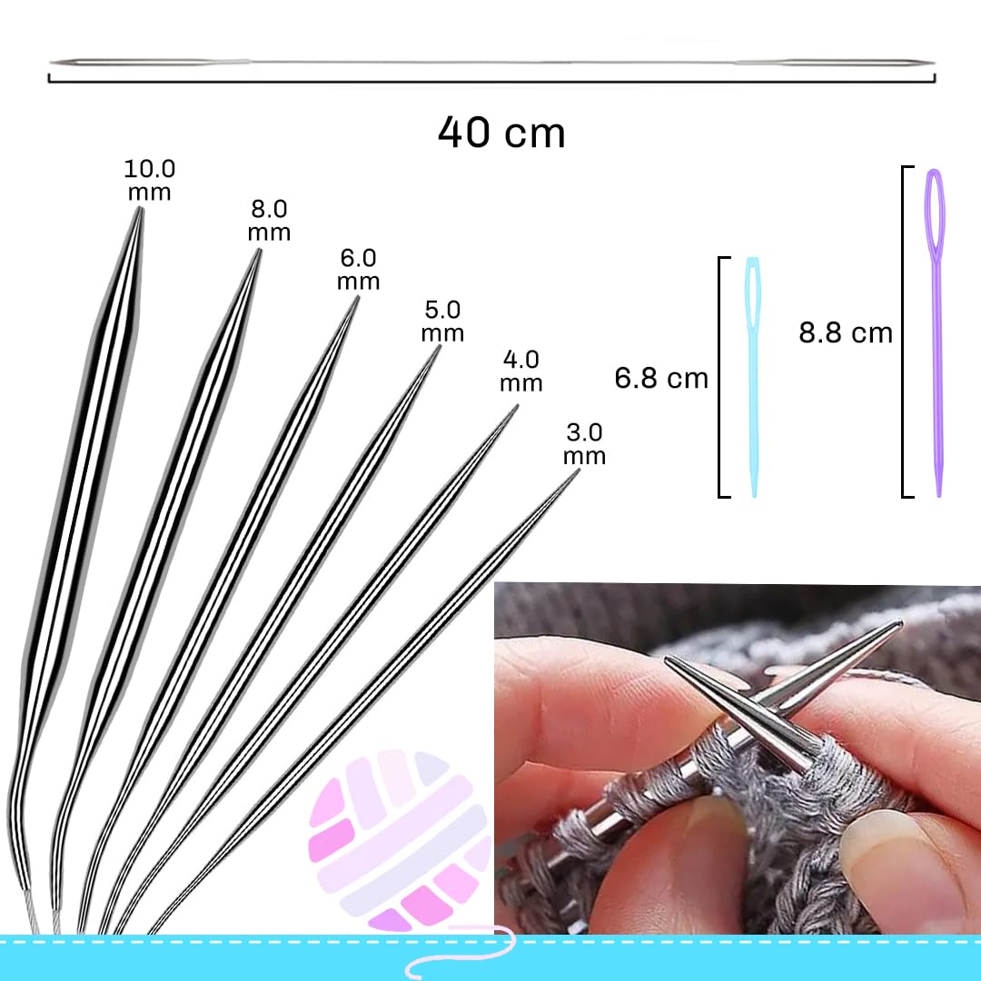 Set di aghi circolari intercambiabili per maglieria, set di