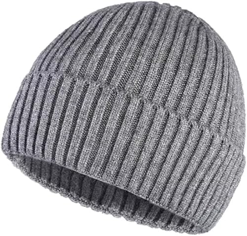 WEKNOWU Bonnet unisexe rétro en tricot doux et extensible pour homme et femme - Gris - Taille Unique Cover