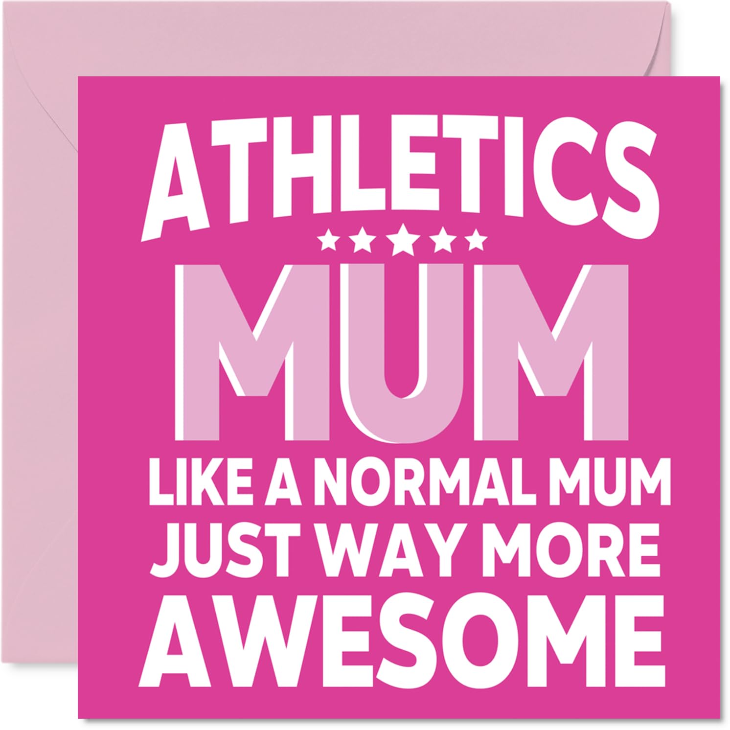 Athletics Birthday Card for Mum - Awesome Mum Sports - Happy Birthday Card for Women, 145mm Female Mother's Day Greeting Cards