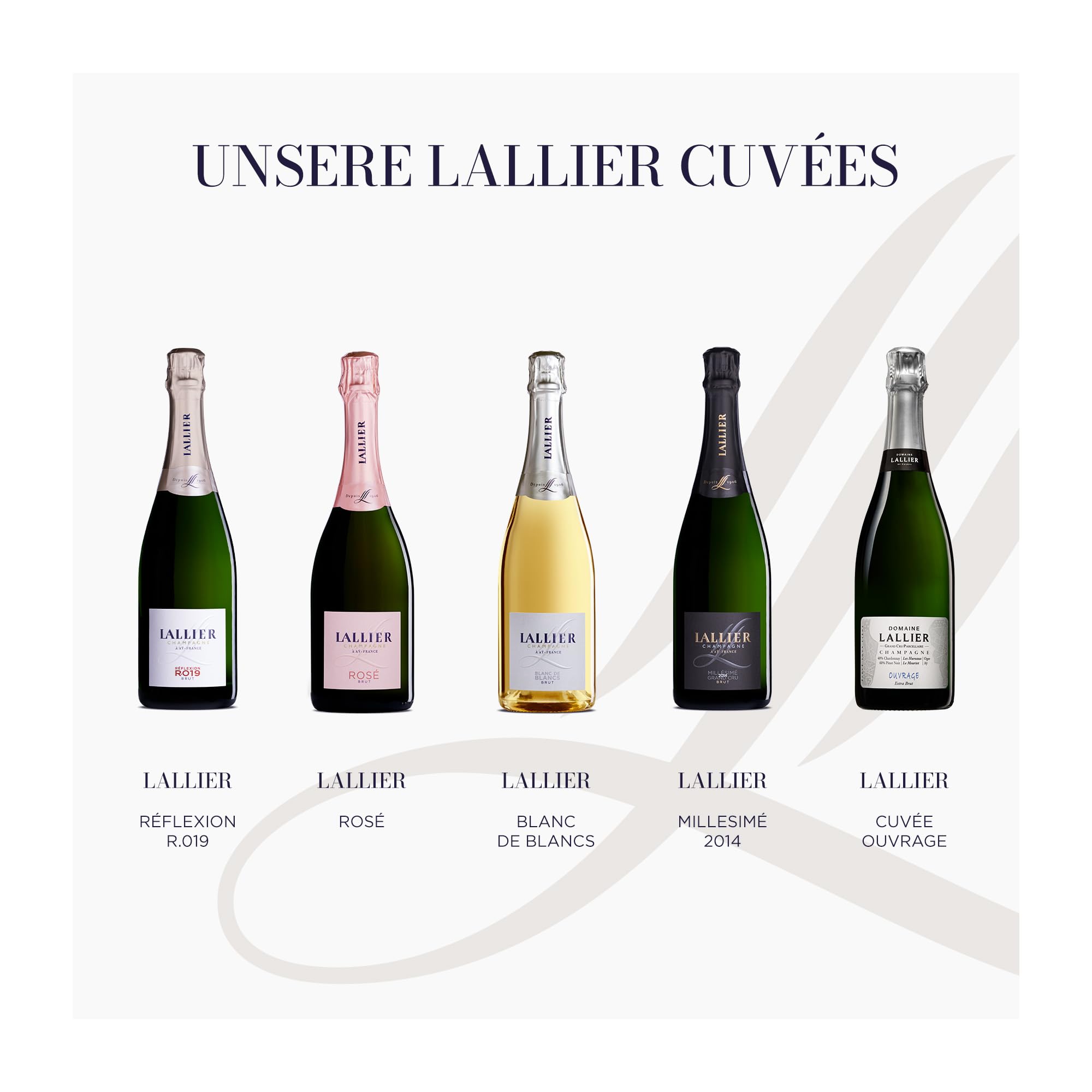 Lallier Millésime 2016 Grand Cru - Champagner Brut - Jahrgangschampagner aus Chardonnay und Pinot Noir, trocken - Lallier Prestige Line - 1 x 0,75 l