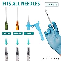 Vista 3 de 100 jeringas desechables de 0.0 fl oz sin aguja, jeringas de punta deslizante, no esterilización, empaquetadas individualmente en ampolla, jeringa