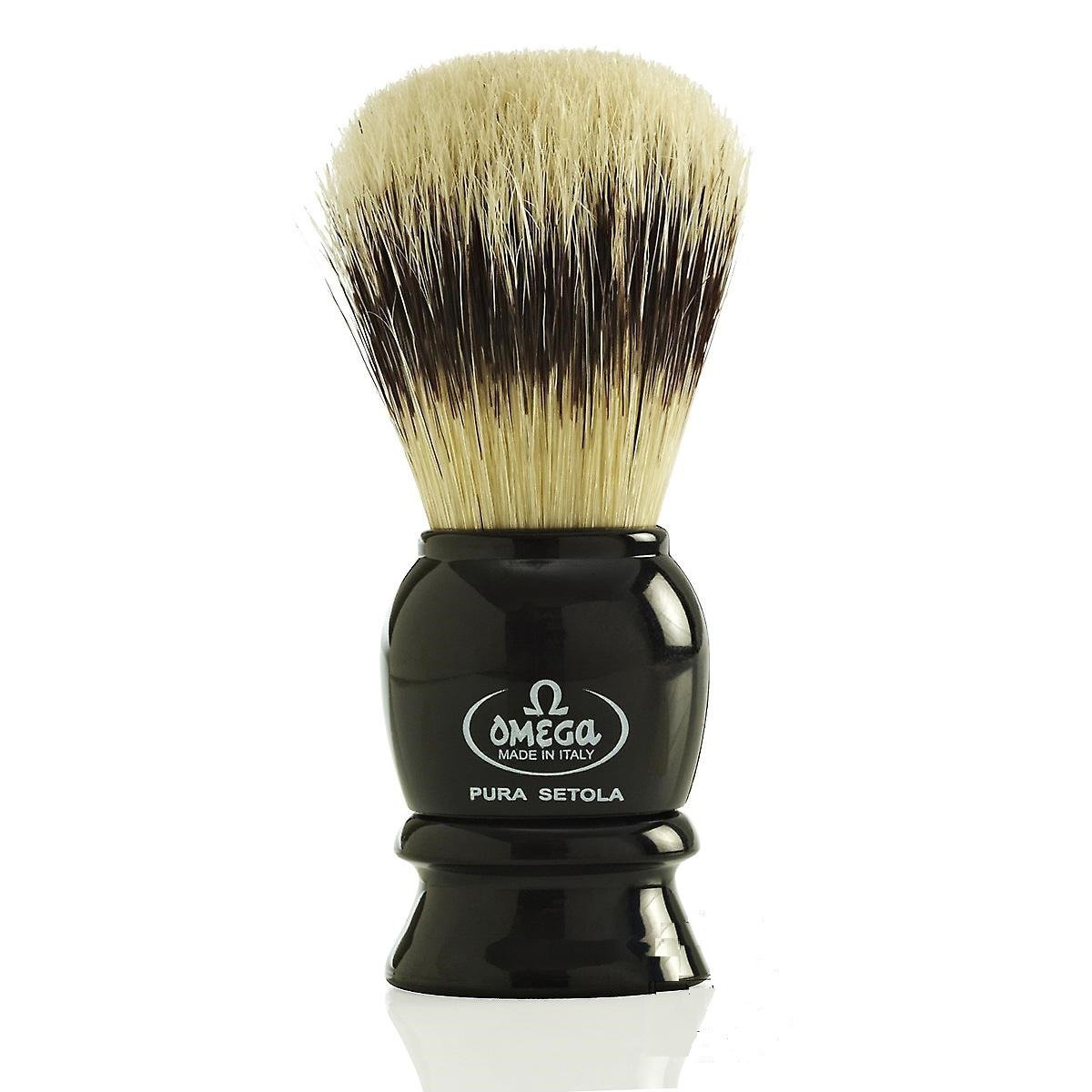Omega Shaving Brush #13522 Pure Boar Bristles Black by Omega