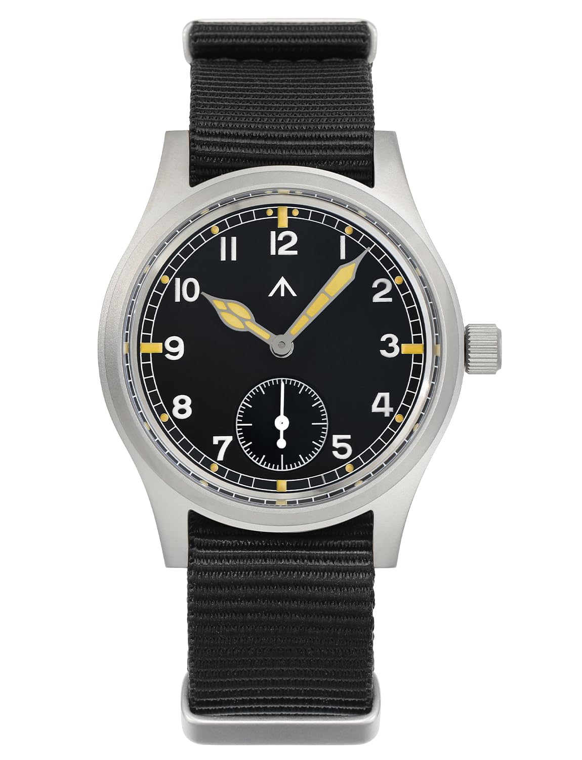 TACTICAL FROG Militado D12 Military Watches VD78 Quartz C3 Super Luminous Bubble Glass Aviation Wristwatches Military-Style Pilot Watch 100M Waterproof with Leather Band for Men Hand-A & Black-Nylon-Strap