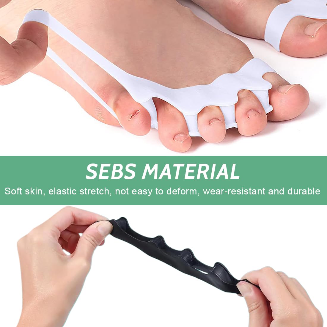 Separadores de Dedos de Los Pies 3 Pares,Separador Dedos Pie Silicona,Separador Dedos Pie Juanete Toe Spacer, Ajuste Atletas Hombre y Mujer para Todos los Pies