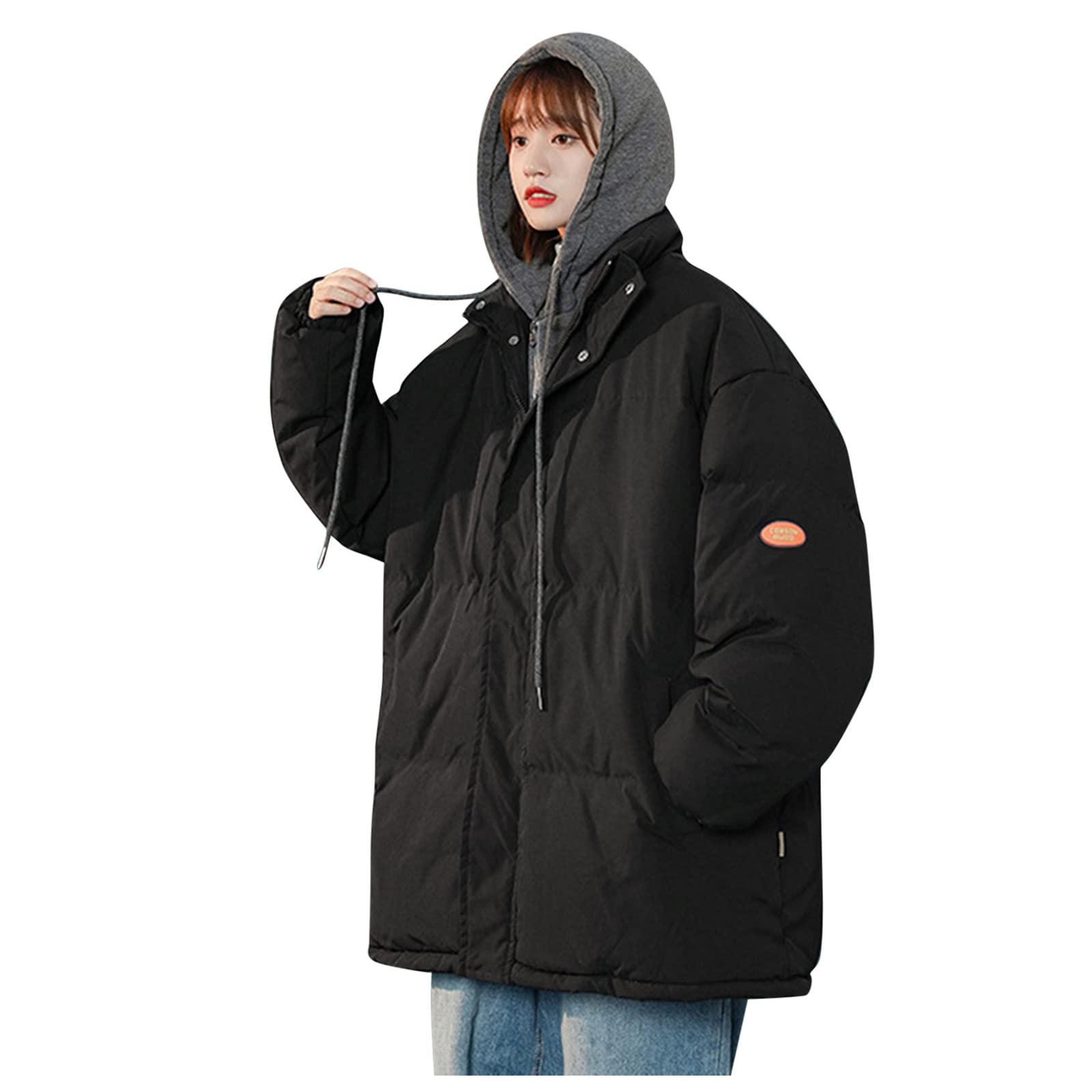 Cappotto Donna Con Cappuccio Invernale Giacca Curvy Lungo Giubbotto
