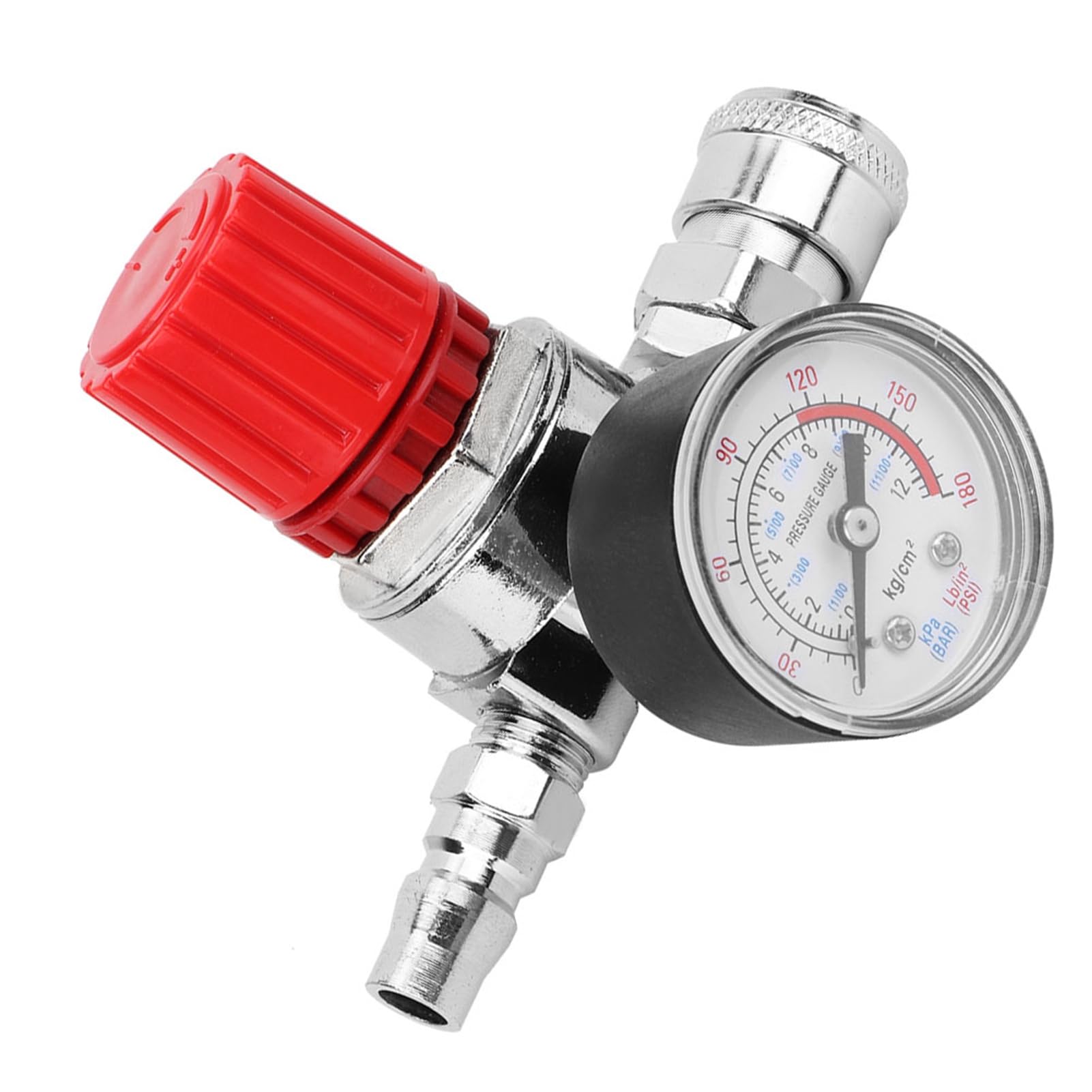 SIXRUN Regolatore di Pressione per Compressore D'Aria, Valvola con Manometro e Raccordi, per Tubi del Compressore
