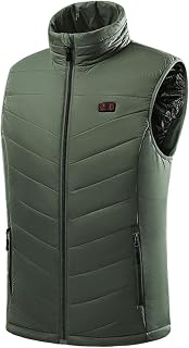 Luckywaqng Heated Vest Women's Slim Fit Outdoor Warmth Functional Jacket Stand-Up Collar Sleeveless with Zip Quilted Vest Plain Casual Fit Winter Jacket Tank Top Outdoor Jacket Winter Parka Vest