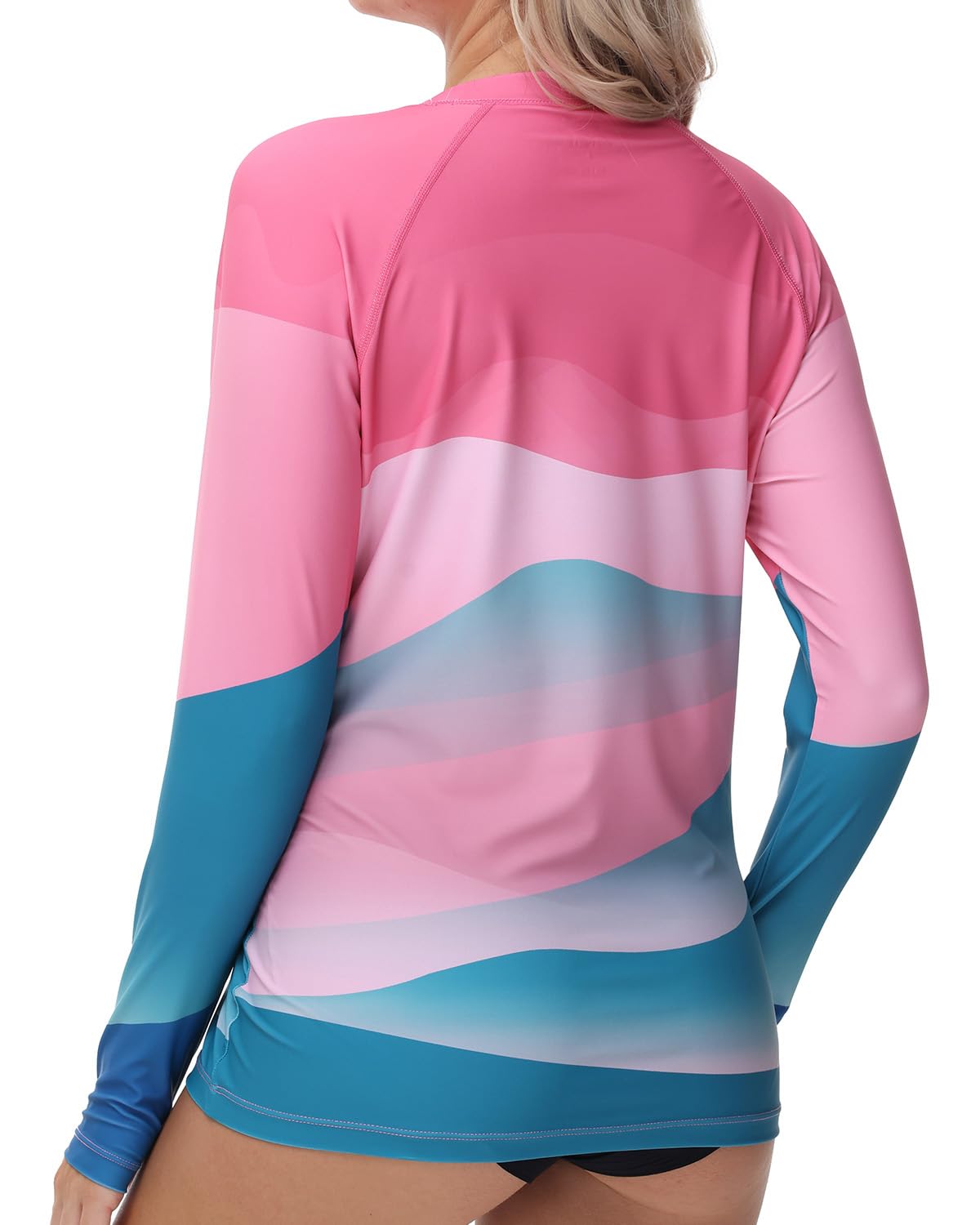 VAYAGER Maillot de Bain Anti-UV Femme UPF50+ Manches Longues Rash Guard pour Surf Et Natation - Respirante avec Passe-Pouce