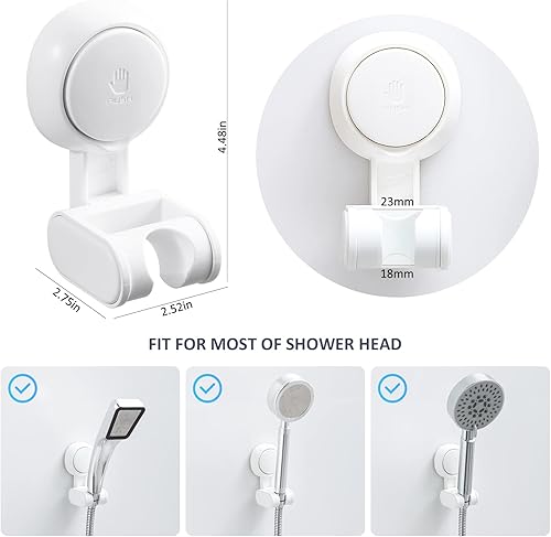 Miniatura 3 de TAILI Cesta de ducha con ventosa + soporte para cepillo de dientes + jabonera + soporte para cabezal de ducha, juego de organizador extraíble para