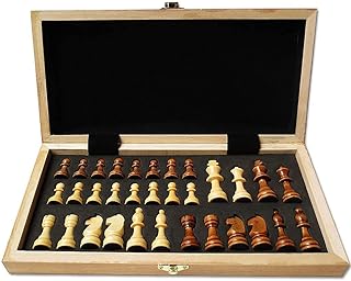 OLOTU Premium Chess Wooden Folding Chess Set Portable Travel Chess Board with Chess Pieces Storage Slots Perfect Beginners and Adults Gift