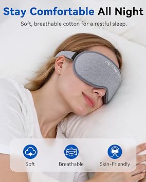 Blackout Eye Mask for Sleeping, 3D Weighted Sleep Mask for Airplane Travel