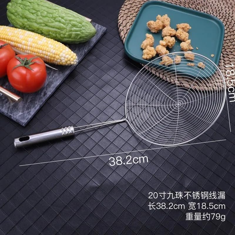Cucharón colador de acero inoxidable de 15 cm con mango de 18.5 cm 2