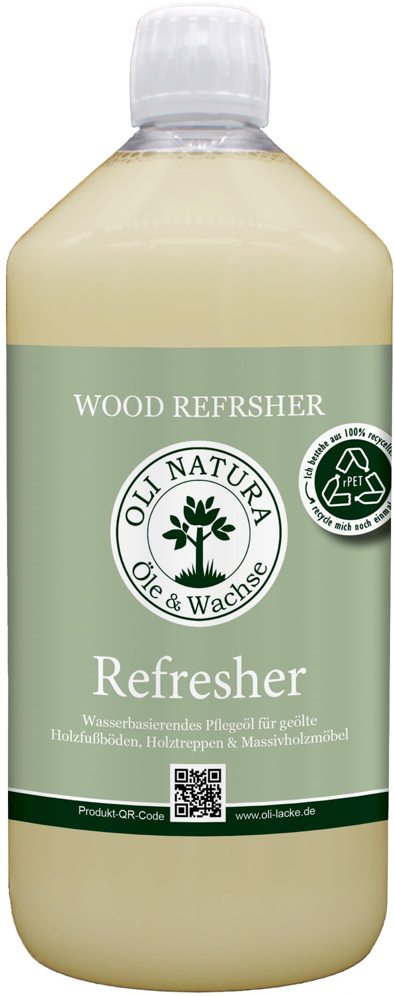 OLI NATURA Holz-Refresher - lösemittelfreies Hydro-Pflegeöl - 1L | Zur Pflege und Auffrischung geölter Möbel, Treppen, Holzböden, Kinderspielzeug & mehr - ergiebig, antistatisch & VOC-frei