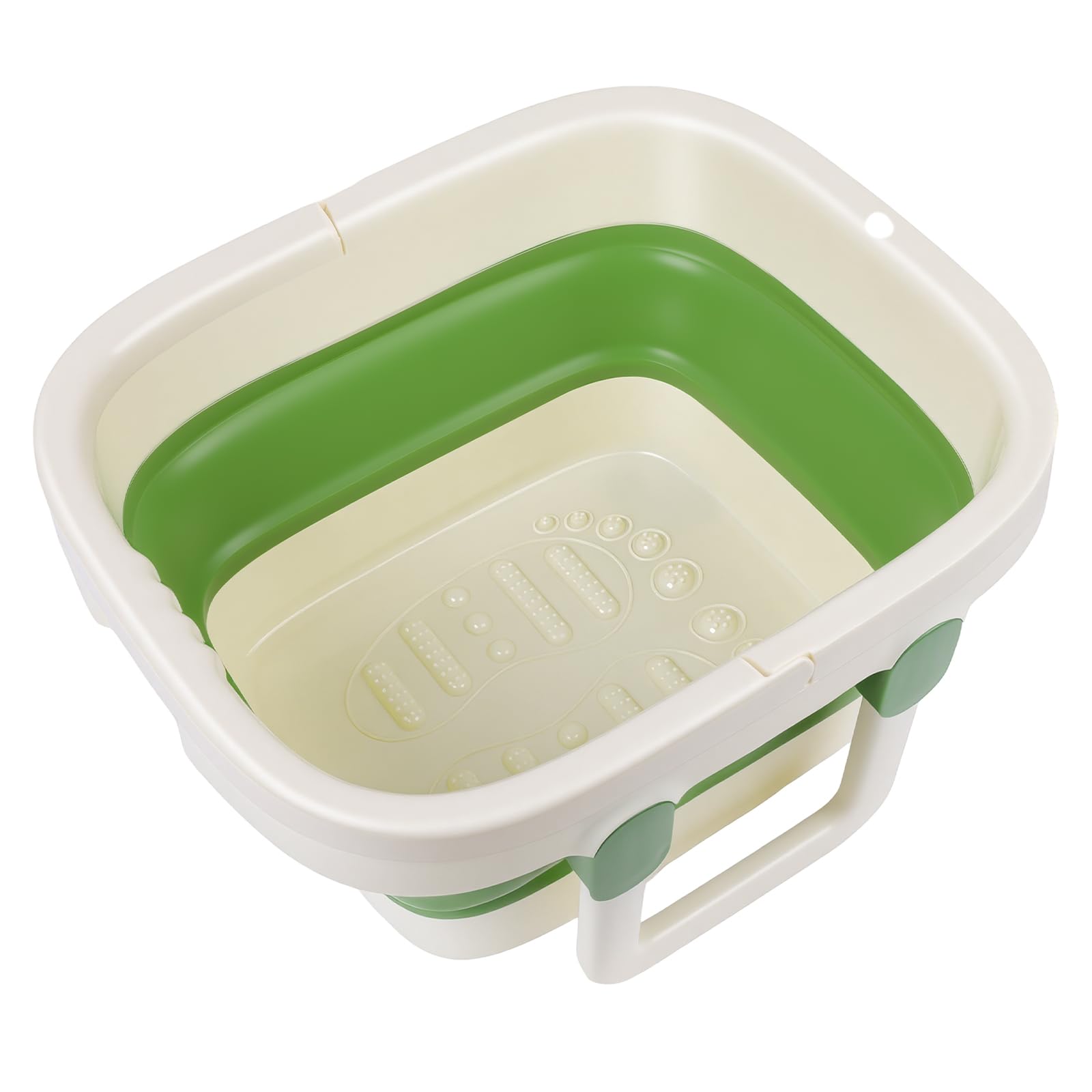 AUYAO Bañera de Pies Plegable, Hidromasaje para Pies Plegable, Masajeador de Pies con Agua y Asa de Transporte, Ligera y que Ahorra Espacio