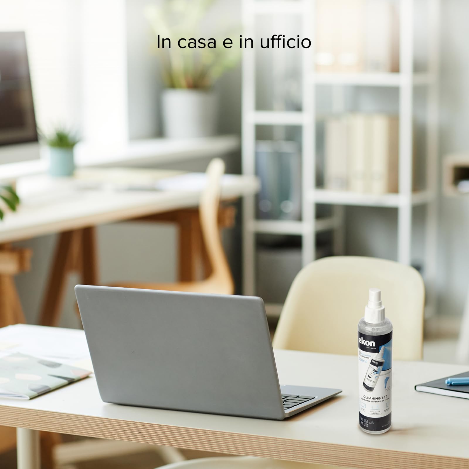 Ekon Spray per Schermi Display 250ml Kit Pulizia per Monitor Laptop Fotocamere TV Smartphone Tablet