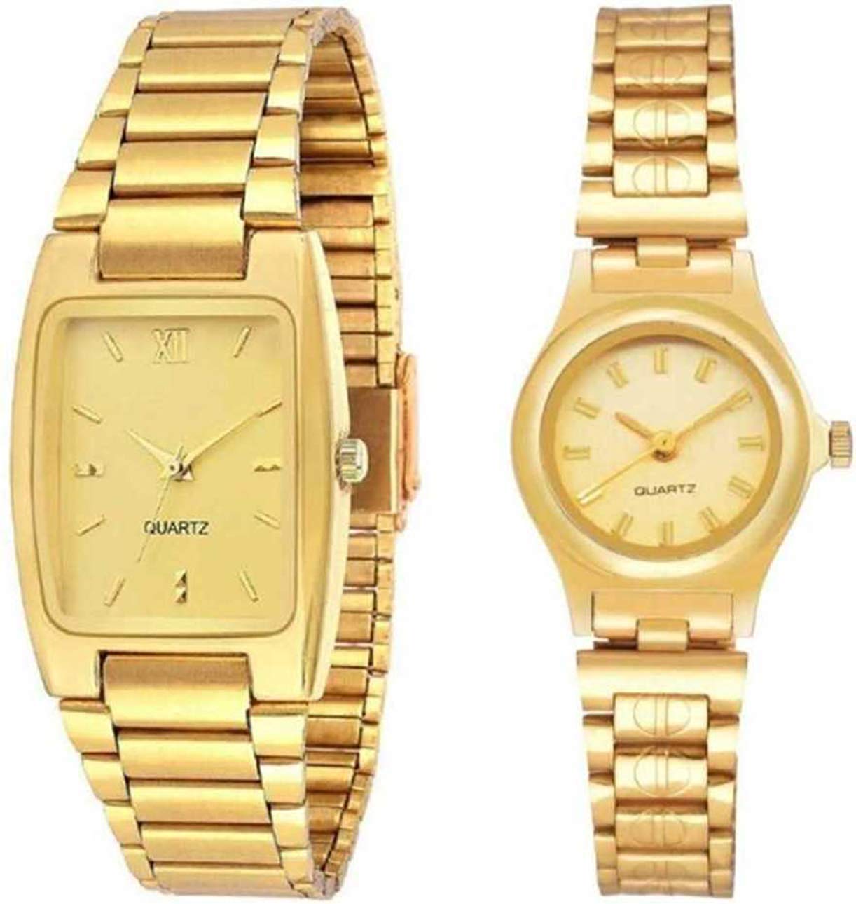 selloria Analogue Mens & Womens Watch (Gold Dial) (Pack of 2) (B07T3WPV58) Amazon Price History, Amazon Price Tracker