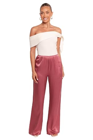 Petal Pup Womens Carissa-Satin-Pants-Dusty-Rose