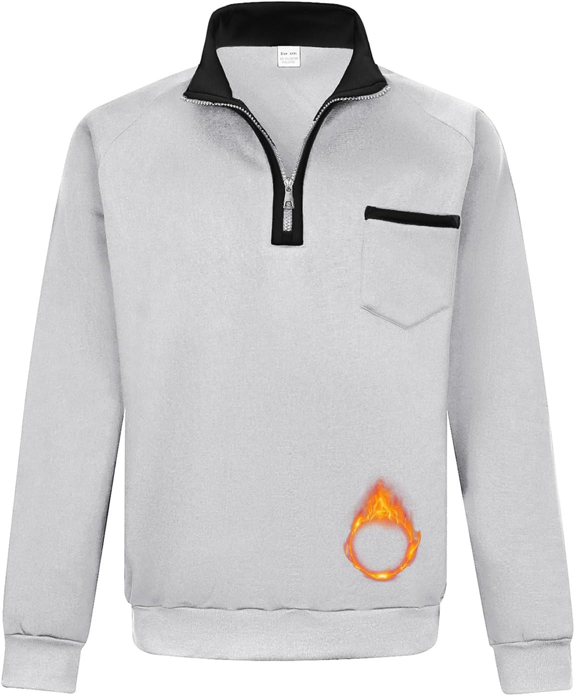 Mens Quarter Zip Pullover Sweatshirt Long Sleeve Casual Warm Fleece Stand Collar Sweatshirts for Men - Image 4