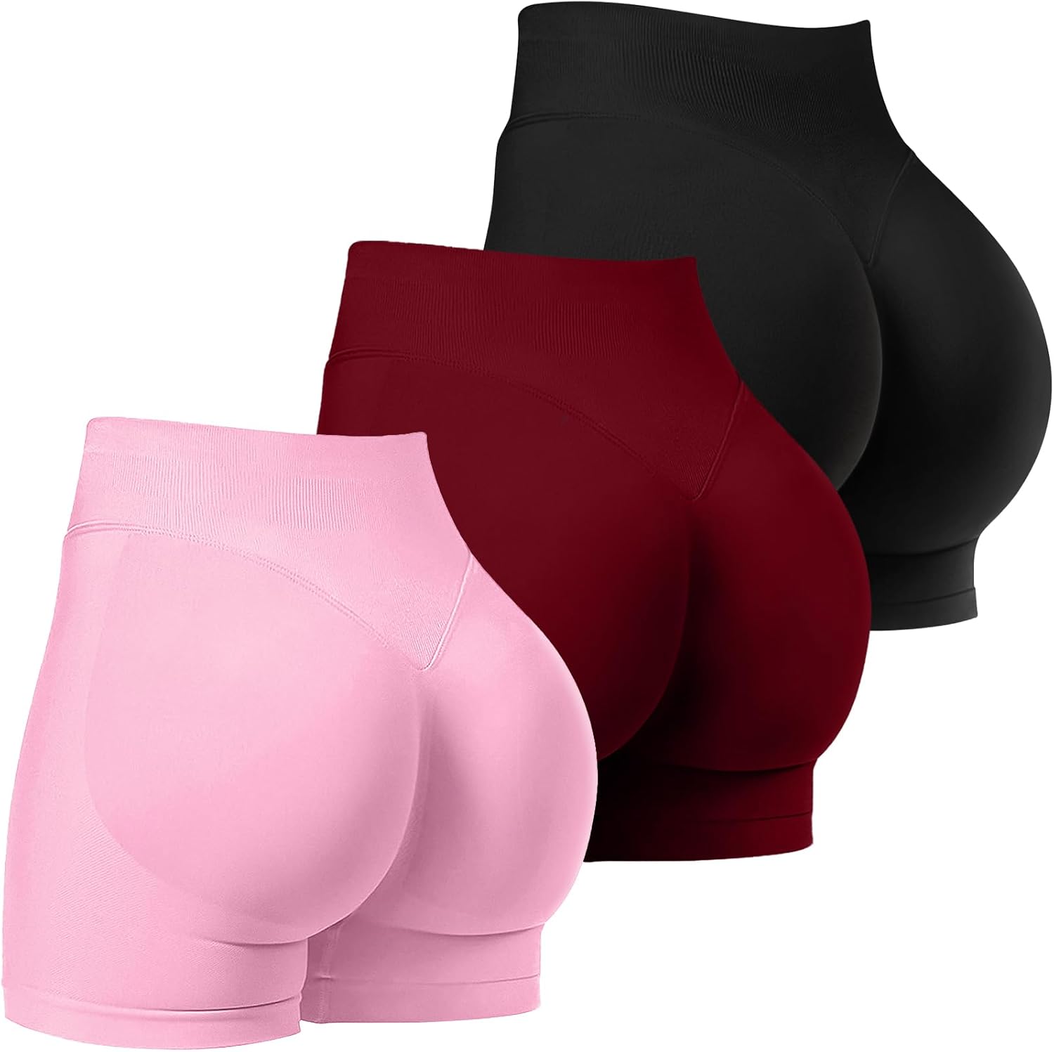 Kepblom]Scrunch Butt Workout Shorts For Women Seamless Gymshorts High
