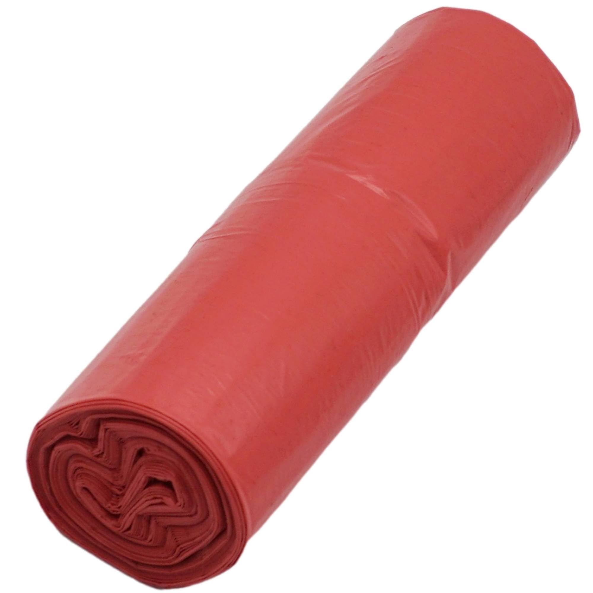 SKIR'CO (30 pcs) Garbage Bags 60 Litre, Red Refuse Sacks 60 x 72 cm, Bin Liners, Red Colour Waste Bags