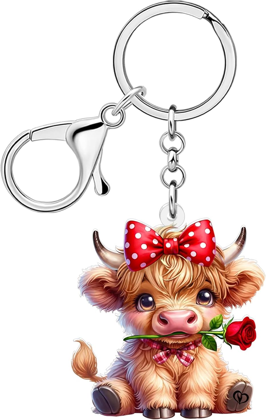 Scottish Highland Cow Gifts Acrylic Highlander Cow Keychain Accessories Hyland Cows Gifts for Women Cowgirl Bag Charms