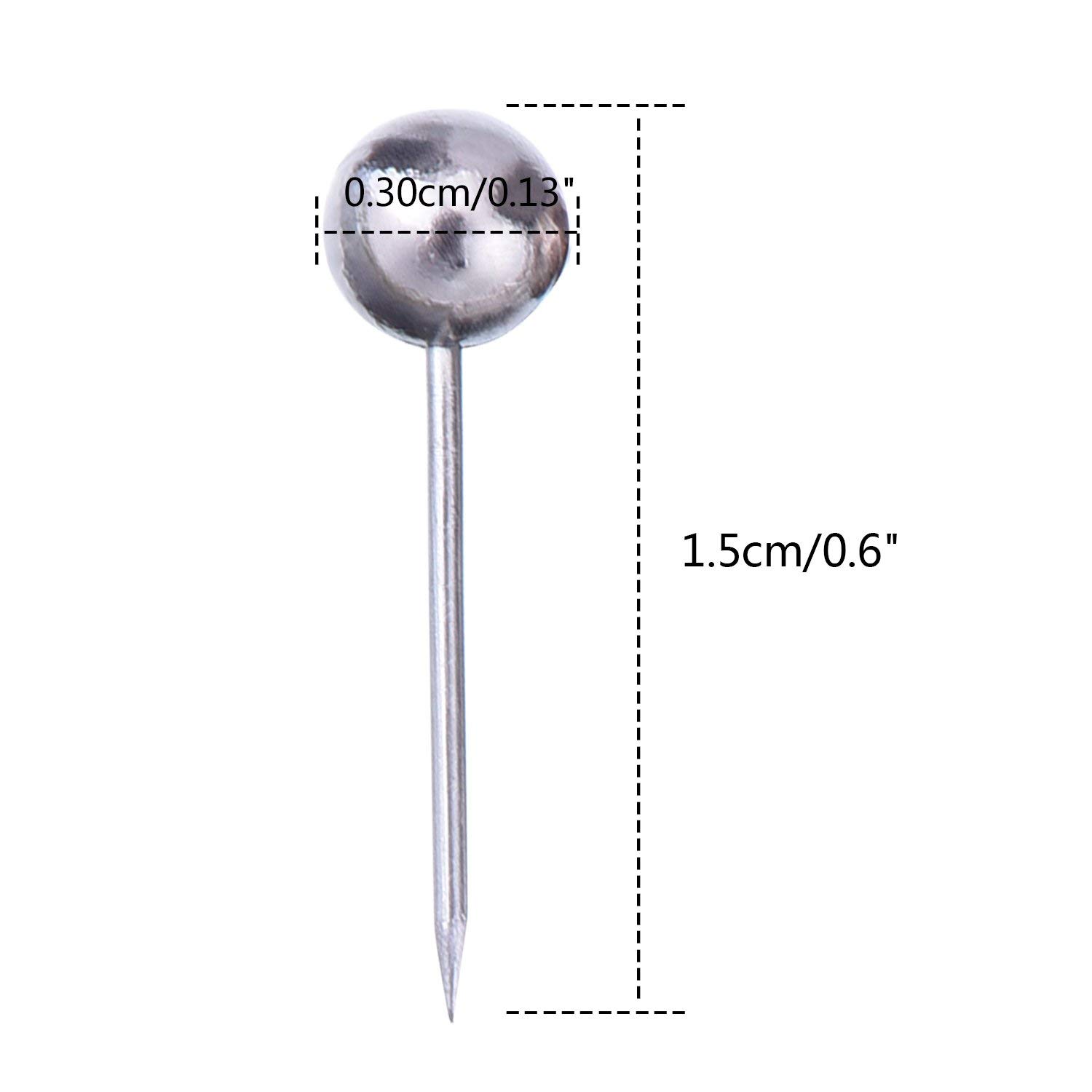 Buy 400 Pack Silver Head and Steel Point Push Pins Tacks Push Pin for