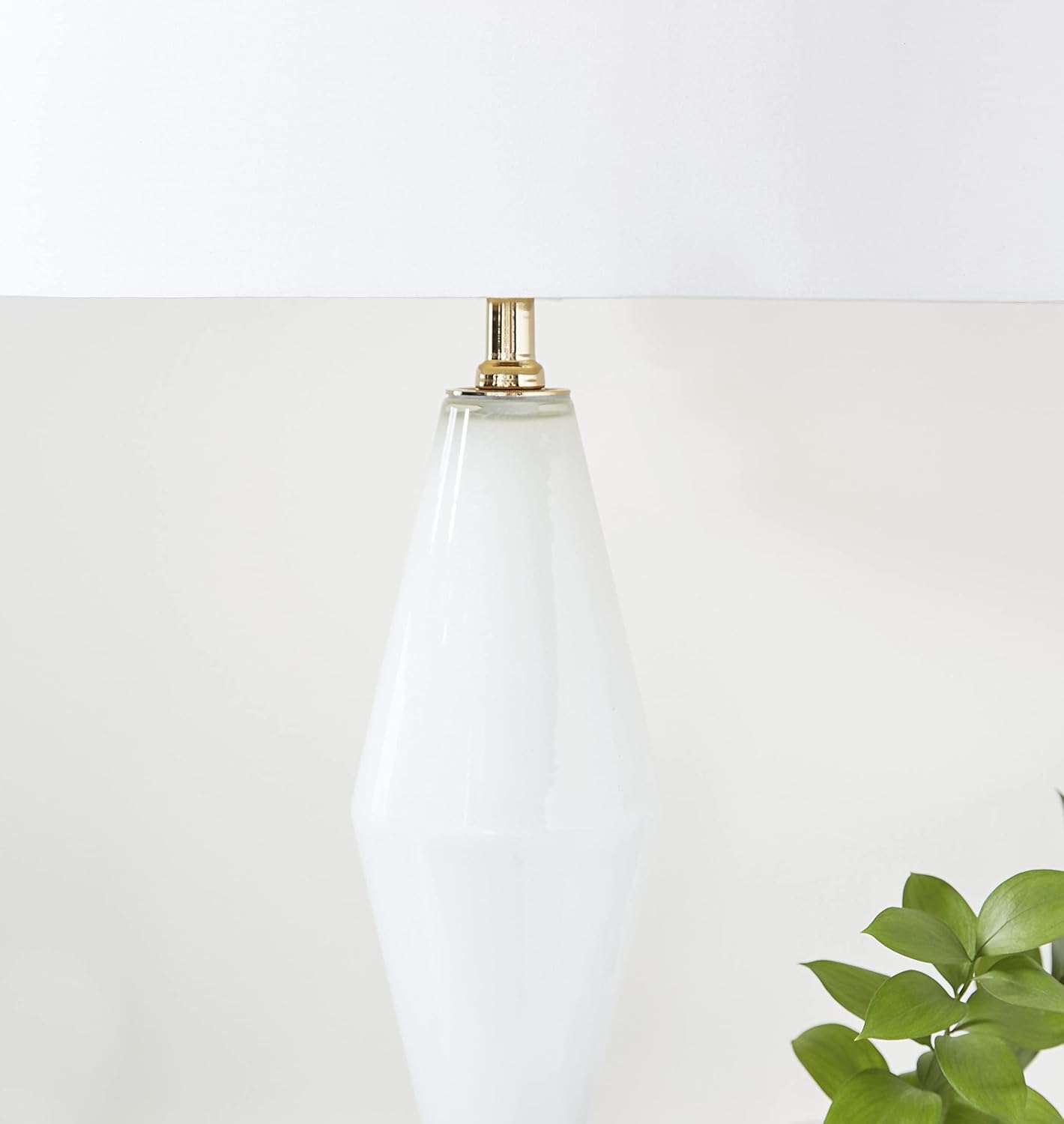 Deco 79 Glass Table Lamp with Square Shade, 18" x 10" x 31", White