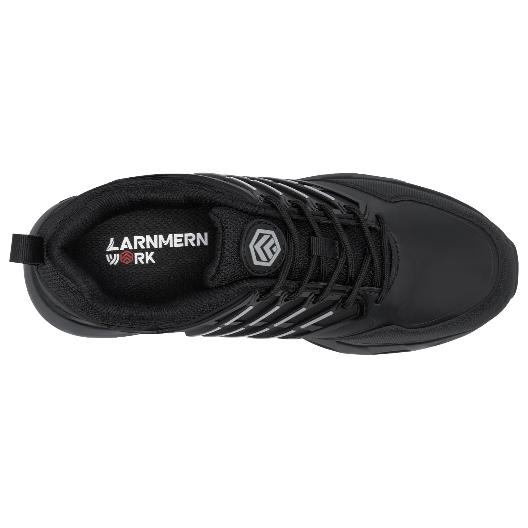 LARNMERN Zapatillas de Cocina Hombre Zapatos de Trabajo Hostelería Calzado Antideslizante sin Puntera (Negro PU,43)
