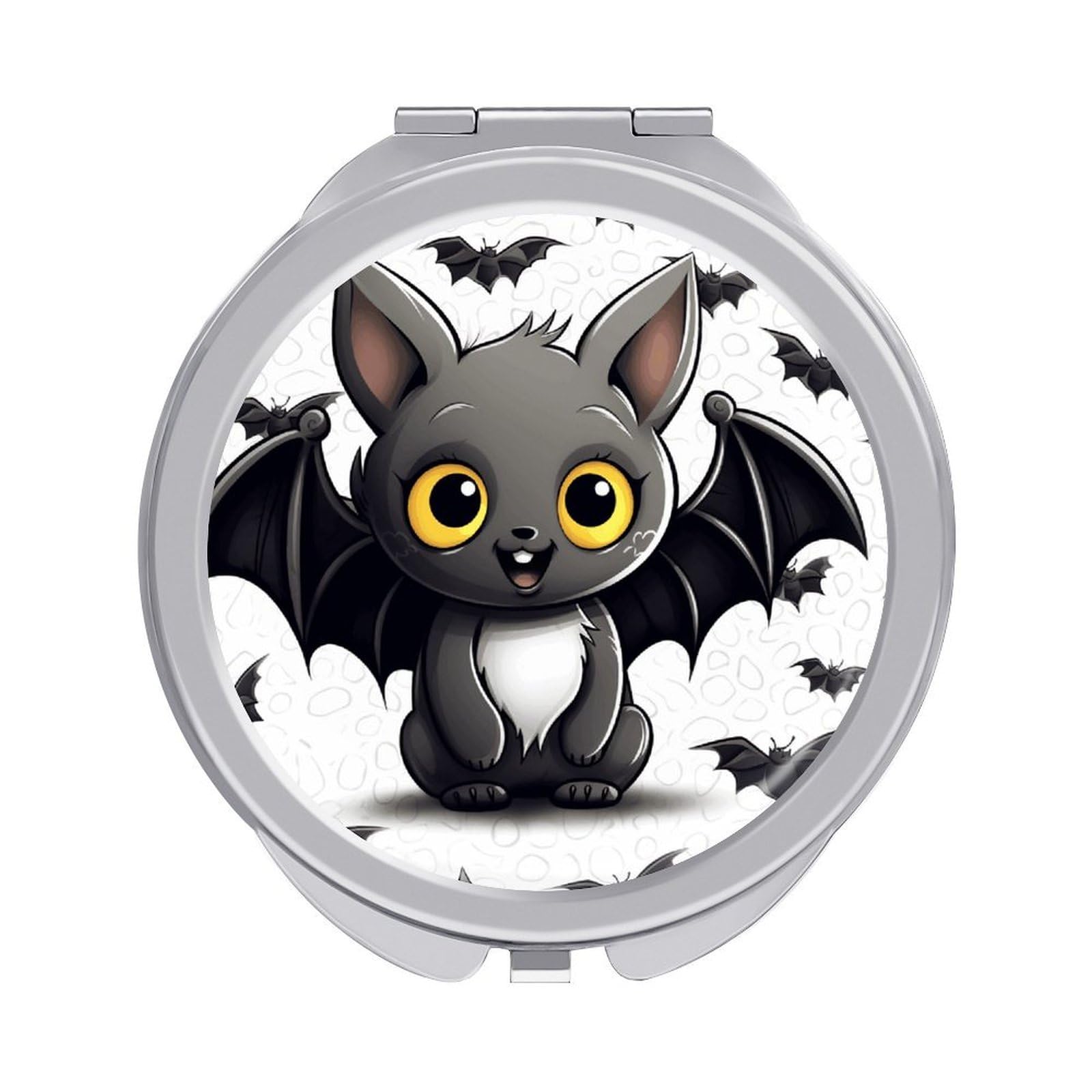 FekiLoot Cute Bat Travel Makeup Mirror 2 X /1 X Magnifying Slim Pocket Mirrors Compact for Purse Travel Makeup Mirrors for Pocket, Handbag, Purse Women Gift