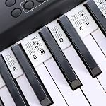 Removable Piano Key Stickers Note Labels for 88 Key Full Size Silicone Reusable Piano Keyboard Stickers for Beginners Comes with Box (Black)