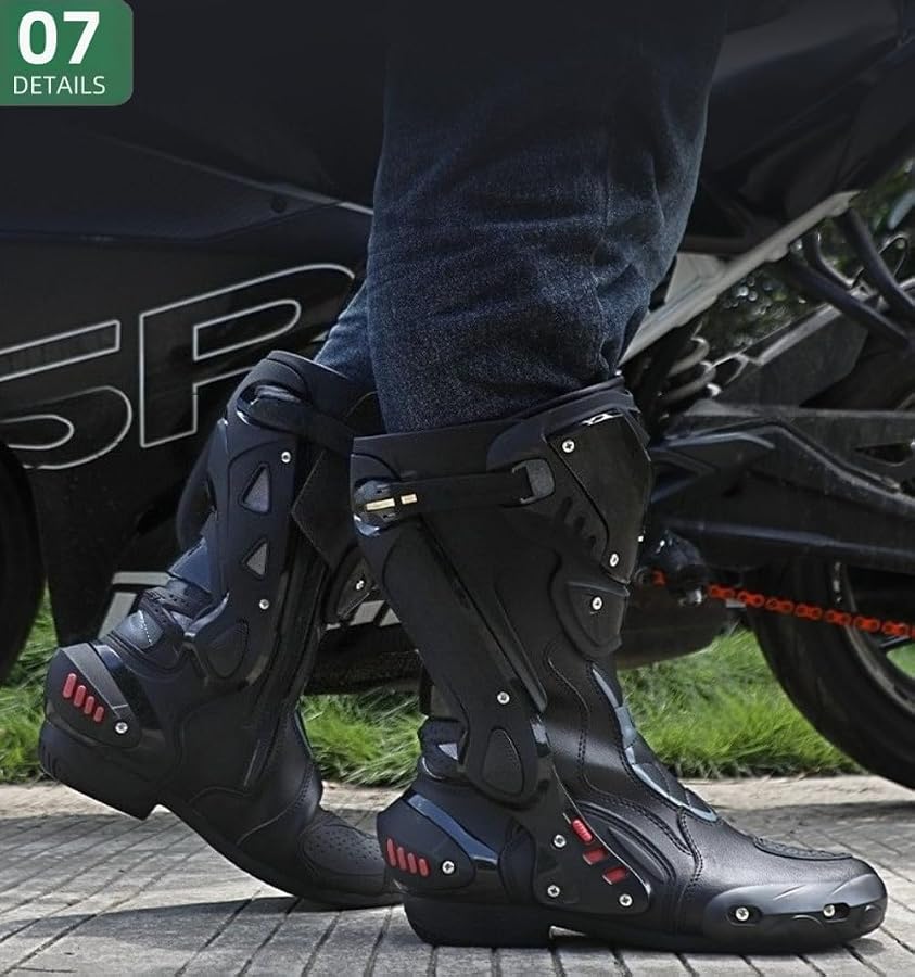 Amazon | [TAKEY] バイクブーツ イディングシューズ ロング レーシング