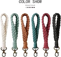 Dannwlot Boho Macrame Wristlet Keychain Bracelet - Handmade Bulk 4/6pcs Multi-Color Keyring Lanyard for Women Keys & Phone